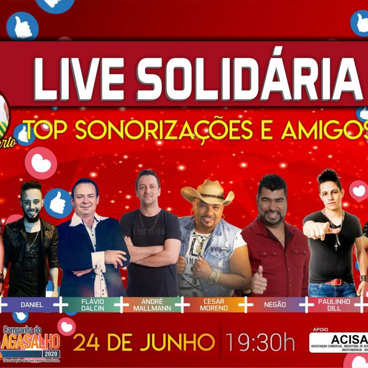 Live Solidária acontece nesta quarta-feira (24), em prol dos profissionais da música