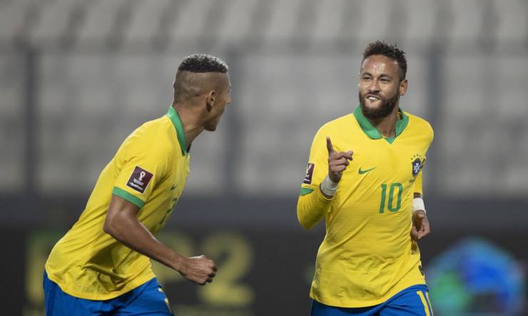 Neymar marca três vezes e seleção vence Peru nas Eliminatórias