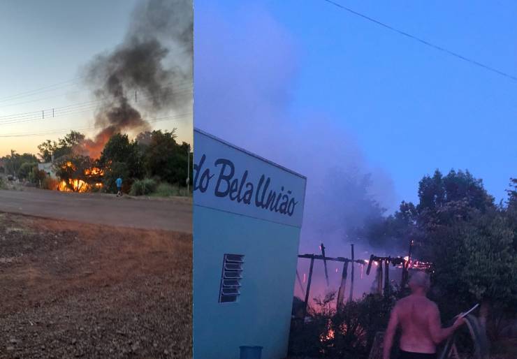 Casa é destruída por incêndio em Bela União Santa Rosa