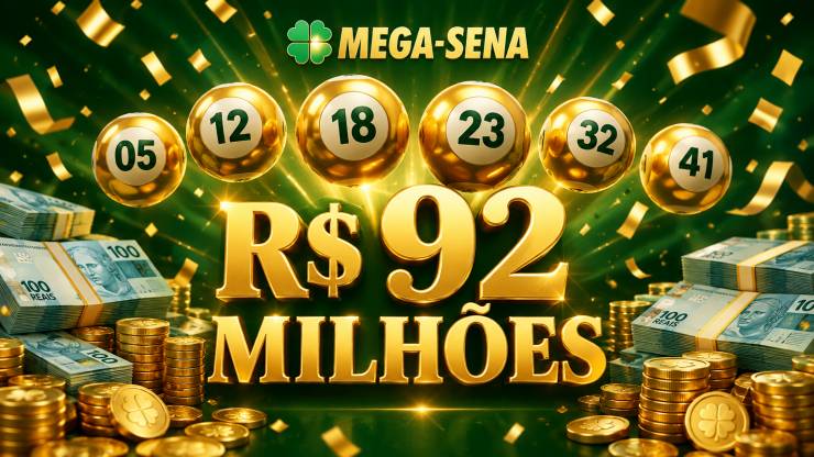 Ninguém acerta a Mega-Sena e prêmio acumula em R$ 92 milhões